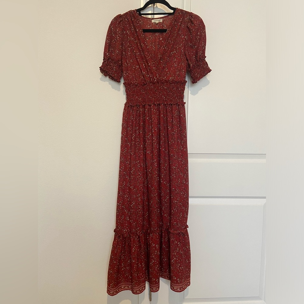 ✨NWOT✨ Max Studio Burgundy Floral Maxi Dress